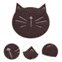 BLENASHOP 1 ชิ้นในครัวเรือน Cat Litter Mat กันลื่นสัตว์เลี้ยง Cat Face Shaped Mat อุปกรณ์สำหรับสัตว์เลี้ยง