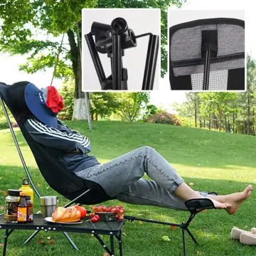 Outdoor Folding Chair Footstool Portable Recliner Lazy Foot