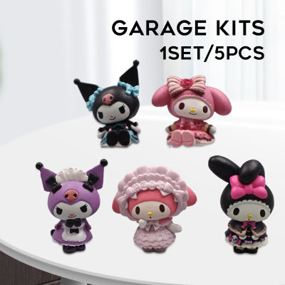 5pcs/set Kuromi/My Melody Keychain Anime Figurine Collectible Cartoon Bag KeyAnime Figurine CollectibleCartoon Bag Key Chain Pendant Bag Ornament Giftgood-lookingKuromi/My Melody Keychain