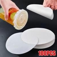 【DT】 hot  100Sheets Cup Sealing Paper Film Coffee Tea Milk Drink Packaging Pads Leakproof Paper Film Crimper Round Shape Bottle Sealer