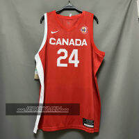 【High Quality】Mens New Original 2023 FIBA Basketball World Cup Canada Team #24 Dillon Brooks Jersey Red Heat-pressed