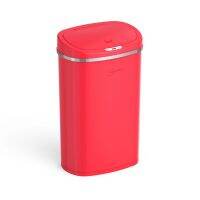 Mainstays 13.2 Gal/50 L เซ็นเซอร์ตรวจจับการเคลื่อนไหวถังขยะห้องครัวกระป๋อง,สแตนเลสสีแดง