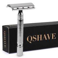 Qshave Short Handle Classic Safety Razor Double Edge Mens Shaving Razor Gift Box Pack Cure Handle  1 Razor &amp; 5 blades Furniture Protectors Replacement