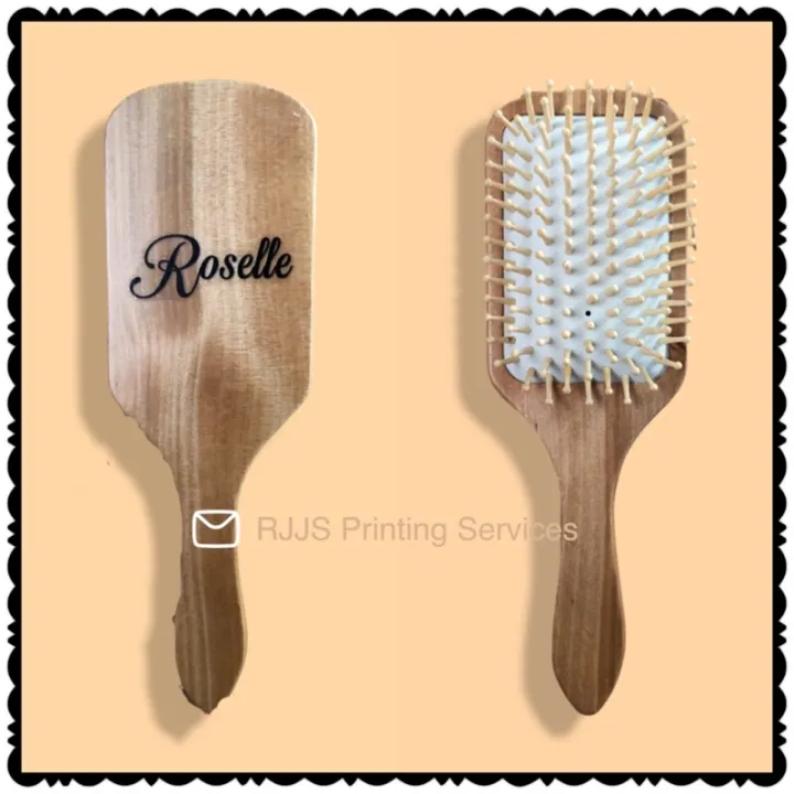 CUSTOMIZED PERSONALIZED NAME PADDLE COMB WOODEN BRUSH | Lazada PH