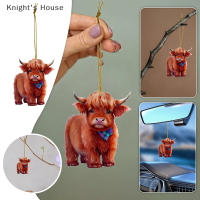 Knights House จี้รถพร้อมสายคล้องกระจกมองหลังจี้รถรูปวัว