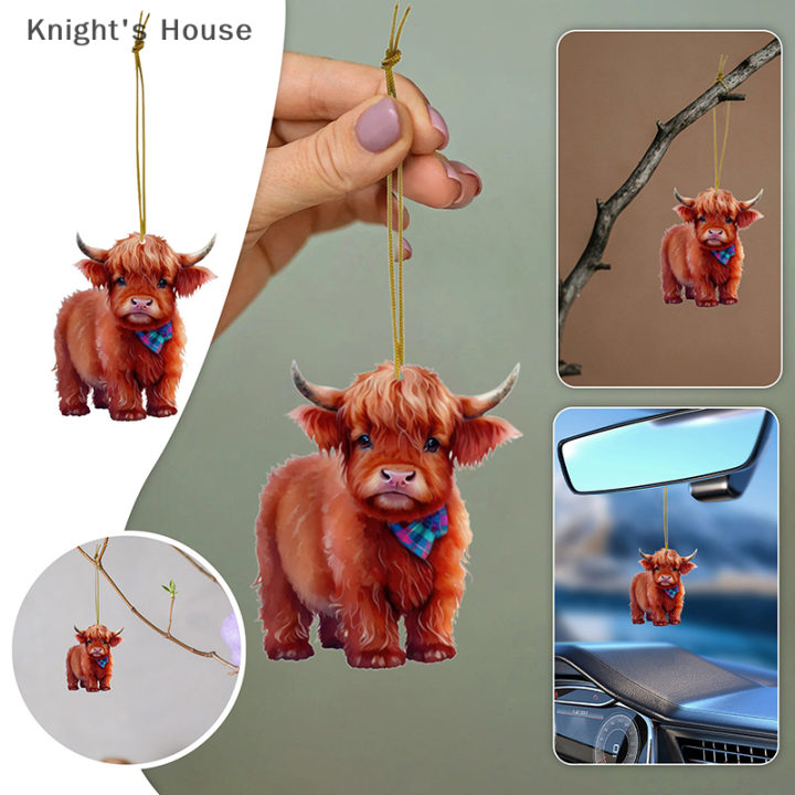 knights-house-จี้รถพร้อมสายคล้องกระจกมองหลังจี้รถรูปวัว