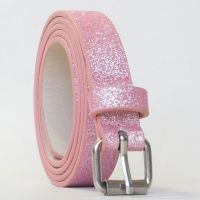 Simple wire buckle belt flash pink belt body design style pink silver belt female Belts