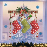 【cw】 2022 ChristmasGarland Wall Stickers Store Supermarket Window Glass DecorationDecorations Door Stickers 【hot】