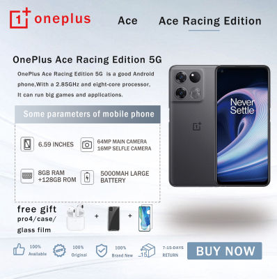 OnePlus Ace Racing Edition 5G โทรศัพท์ Dual SIM MTK ขนาด 8100 MAX 6.59 นิ้ว 120Hz หน้าจอสมาร์ทโฟน 64MP กล้อง 5000mAh แบตเตอรี่ สี OS 12.1