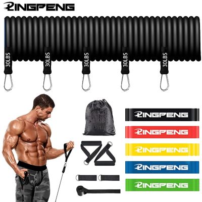 Resistance Bands Set 5 Piece Exercise Band Portable Home Gym Accessories Professional Fitness Elastic Rubber Workout Expander