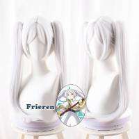 Frieren at the Funeral Frieren Cosplay Wig Silvery White Double Ponytail Long Hair Anime Costume Halloween Gift