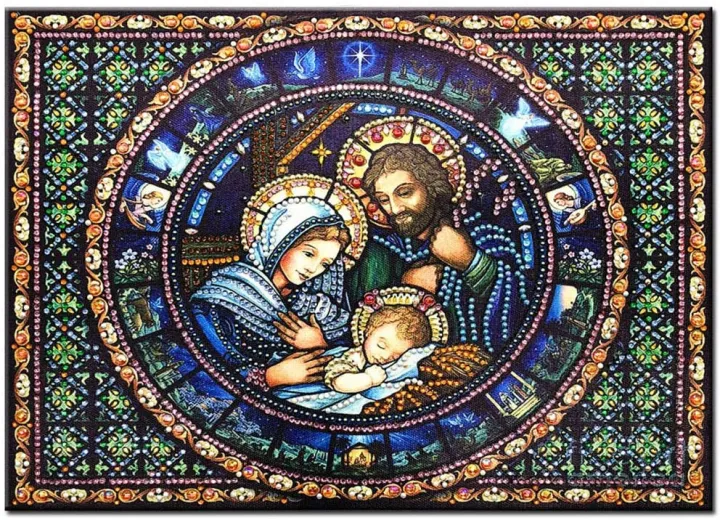5D Diamond Painting, Christian Nativity of Jesus Family Icon Religious