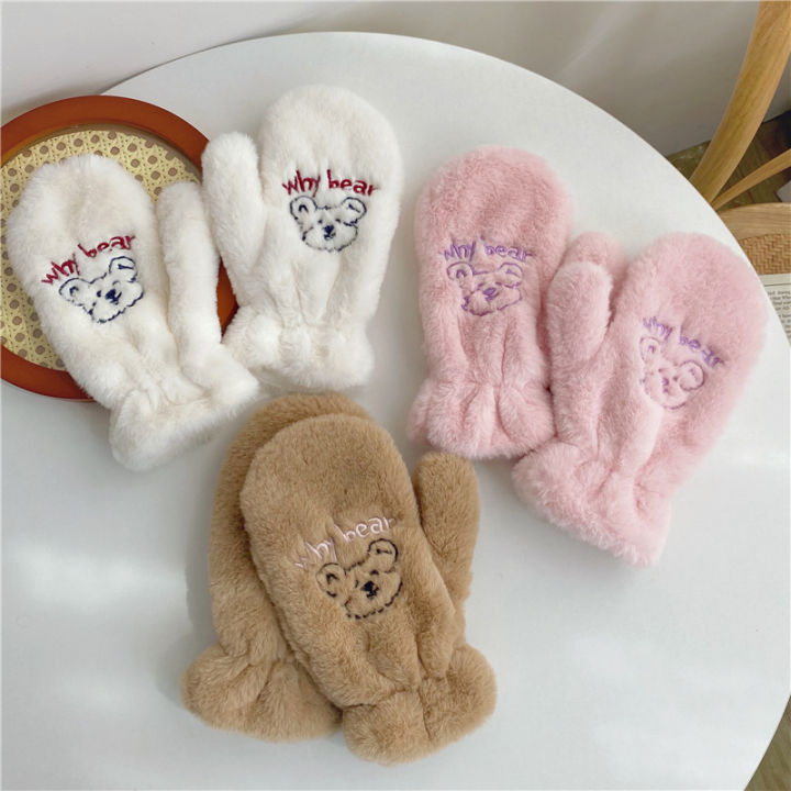 2022-warm-fluffy-korean-and-plush-fingerless-bear-style-gloves-cute-women