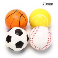 【YF】⊙  Soft Football Basketball Baseball Tennis 6.3cm Foam Rubber Squeeze Balls Anti Stress Soccer Hand Exercise