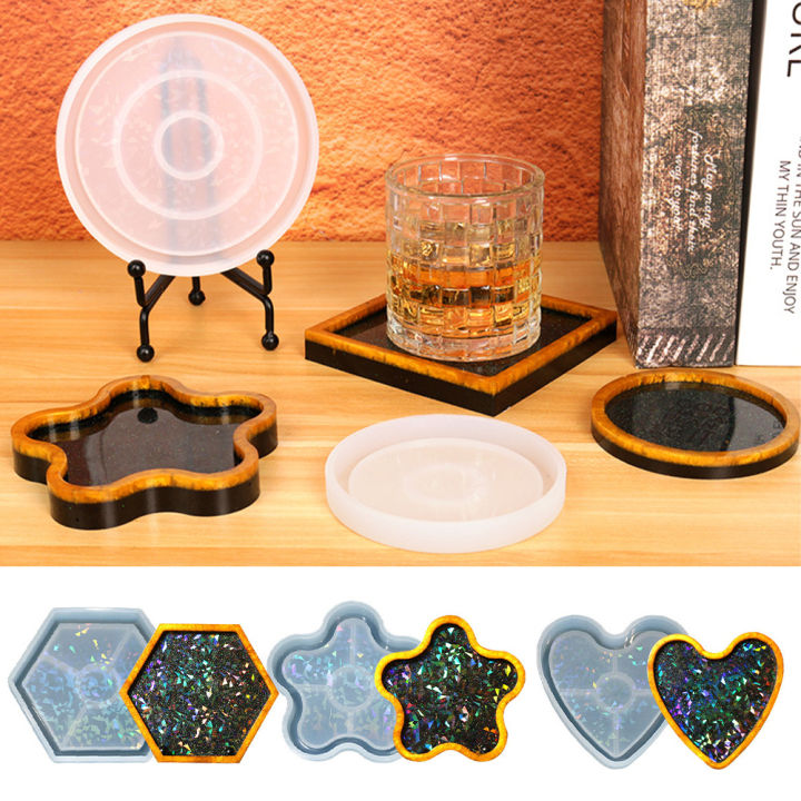 Holographic Coaster Mold Resin Casting Silicone Resin Coaster Mold