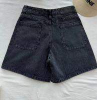 Shan40 Celana Pendek Denim กระเป๋าใบใหญ่สีขาว XHj444สำหรับฤดูร้อนเอวสูง