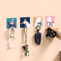 Cartoon Pattern Self Adhesive Wall Hooks Strong Door Hooks Kitchen Bathroom Accessories