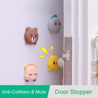 6pcs Silicone Cartoon Door Stopper Anti-shock Protections Crash Pad Doorknob Door Stop Self Adhesive Door Handle Bumper Guard