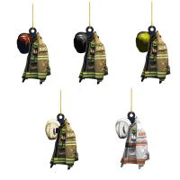【CW】 1PC Firefighter Ornament Pendant Uniform Hanging Decoration Car Interior Xmas