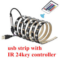 LED Strip DC5V USB Powered 1M-5M RGB Color 5050 30LED strip Light Backlight+24key IR Remote Control NO-Waterproof music Smart