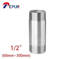 DN15 SS304 Stainless Steel Pipe Fitting 1/2 BSP Male Thread Length 60mm-300mm Weld Straight Water Hose Pipe Connector for Water