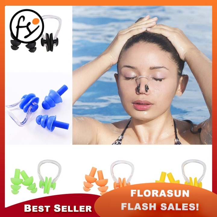 Soft Silicone Swimming Earplug Ear Plug Nose Clip Set Waterproof