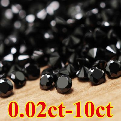 Full Size 0.8mm-14mm With GRA Certificate Black Moissanite Stone Loose Gemstones Passing Diamond Tester For Jewelry Making