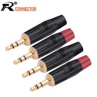 【YF】 2PCS 3.5MM 3 Poles Stereo Male Plug Gold Plated Soldering Pins Headphone Jack Wire Connector