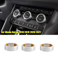 Car Interior Audio Stereo Volume Control Knob Ring Air Conditioner Button Cover For Skoda Karoq 2018 2019 2020 2021 Accessories