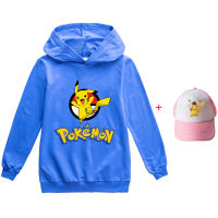 [ในสต็อก] Pokémons ฤดูใบไม้ร่วงเด็กเสื้อผ้าอะนิเมะสาวผ้าฝ้ายผสมการ์ตูนแฟชั่น H Oodies แขนยาวเด็ก H Oodies ชายหญิง