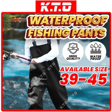 PVC Waterproof Wader Fishing Pants Shoes Raincoat Waist Wader With Boots /  Baju Pancing / 渔夫衫