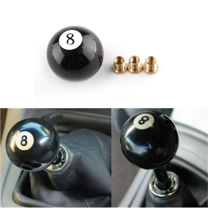 Ball Billiard Round Manual Gear Shift Lever Shifter Knob Black Shaped