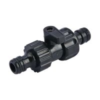 Garden Hose Pipe Inline Tap 1/2" Shut Off Valve Fitting Connector Black Plastic Switch Control Inline Hose Tap Valves