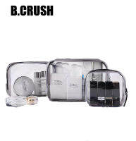 【B.Crush】Simple Clear PVC กระเป๋า Organizer กระเป๋าเครื่องสำอางท่องเที่ยวสำหรับเครื่องสำอางสตรี Storage