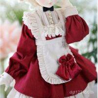 Spot quick delivery [baby clothes] bjd baby clothes sd doll red and black retro maid clothes 6 points 4 points 3 points girl girl Loli soft girl new LMSVTH