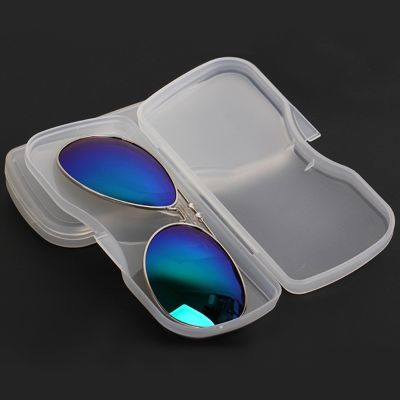 Portable Transparent Shell Case Protector Box For Clip-on Flip-up Len Glasses