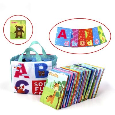 【CW】 26pcs kids fun letter card portable set cloth book cognitive flashcard early education toy English reading gift new