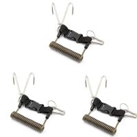 3X Scuba Reef Stainless SteelHook Double Diving Reef Hook with Spiral Coil Lanyard Diving Safe Accessories