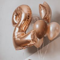 hyfvbujh☎卍❁  40inch 0-9 Number Balloons Gold Aluminum Baloon Baby Birthday Decoration Globos