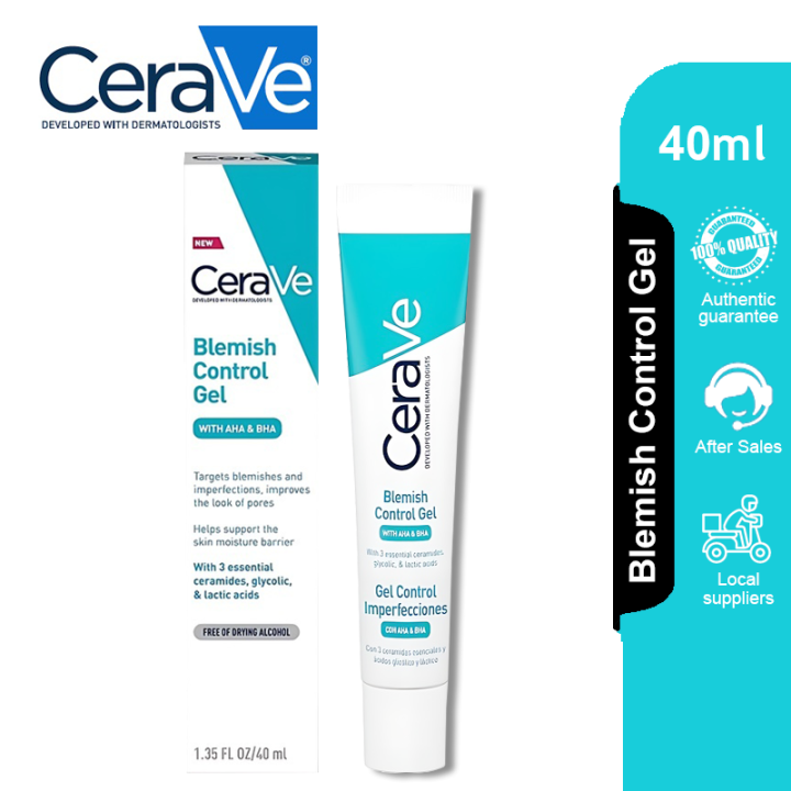 Cerave Blemish Control Gel with AHA, BHA, Niacinamide,40ml Acne Face ...