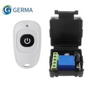 GERMA 433Mhz RF รีโมทคอนโทรลไร้สาย DC 12V ตัวรับสัญญาณและตัวส่งสัญญาณรีเลย์1CH 10A สำหรับประตูไฟฟ้าสวิตช์ประตูโรงรถไฟ