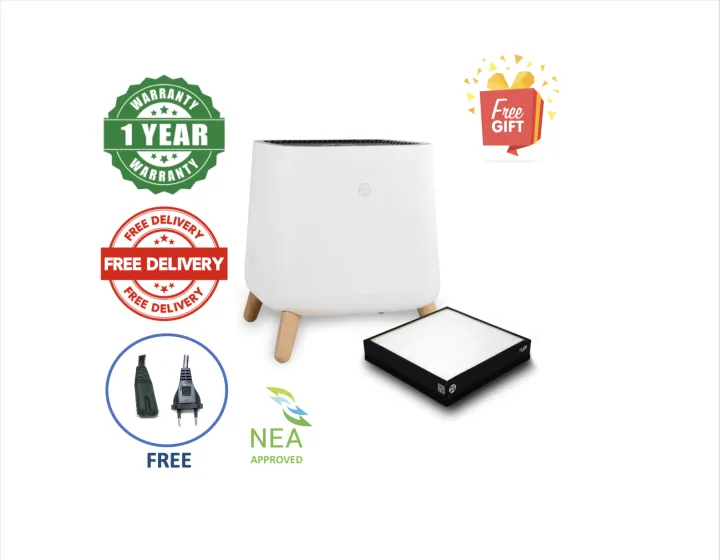 Smart Air Sqair Best Air Purifier - Remove dust for dust-free home, office, room HEPA, Anti-Virus, Anti-Bacteria, Quiet Filtering, Energy Efficient, Compact, Minimal Design, NEA approved