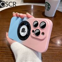 CSCR เคสโทรศัพท์แม่เหล็กแบบไล่ระดับสี Magsafe เคสสำหรับไอโฟน14 13 12 11 Pro Max ป้องกันเลนส์กล้องกันกระแทก14 Plus เคสเคสพีซีชาร์จไร้สาย