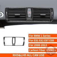 E81 E82รถยนต์ BMW 1 Series E88 E87 2008-2013สติกเกอร์ไฟเบอร์คาร์บอนขอบช่องแอร์กลางแต่งรถอุปกรณ์ประดับตกแต่ง