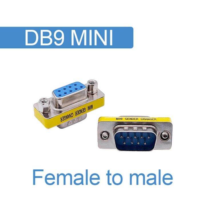 DB9 MINI GENDER CHANGER RS232 Data Cable Connector Convert Plug VGA