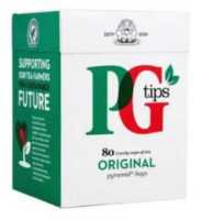 PG Tips The Original Tea 80 Pyramid Bags พีจี ทิปส์ ออริจินอล ชาดำอบแห้ง 232 กรัม (บรรจุ 80 ซอง)