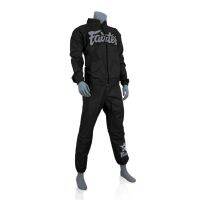 Fairtex Sauna Sweat Suit  VS3 Vinyl Black-Gray logo weight cuts before fights ( S,M,L,XL,XXL ) ชุดลดน้ำหนักนักมวย แฟร์แท้กซ์ ไวนิล ของแท้จากโรงงาน