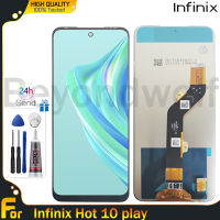 Beyondwolf หน้าจอ LCD 6.82นิ้วของแท้สำหรับ Infinix Hot 20 Play X6825จอแสดงผล LCD แบบสัมผัสหน้าจอชุดประกอบดิจิไทเซอร์หน้าจอ LCD อะไหล่พร้อมกรอบกลางสำหรับ Infinix Hot 20 Play หน้าจอ X6825