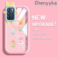 เคส Chenyyka สำหรับ OPPO Reno 6 5G Reno 6 Pro 5G 6Z Reno 5G เคสลายการ์ตูนเด็กผู้หญิงหมีกระต่ายสีสันสดใสมอนสเตอร์ตัวเล็กเลนส์กล้องถ่ายรูปแบบนิ่มซิลิโคนโปร่งใสกันกระแทกแบบใสง่ายเคสป้องกัน