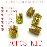 70pcs steel with zinc self tapping thread insert kit M2 m2.5 M3 M4 M5 M6 M8 Helical Insert Self Tapping Slotted Screw